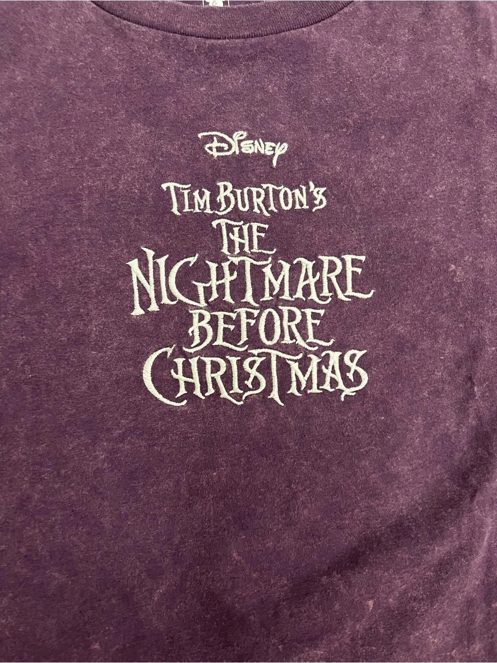 Disney The Nightmare Before Christmas Acid Wash Graphic Tee Graphic Tee Purple - Picture 4 of 5